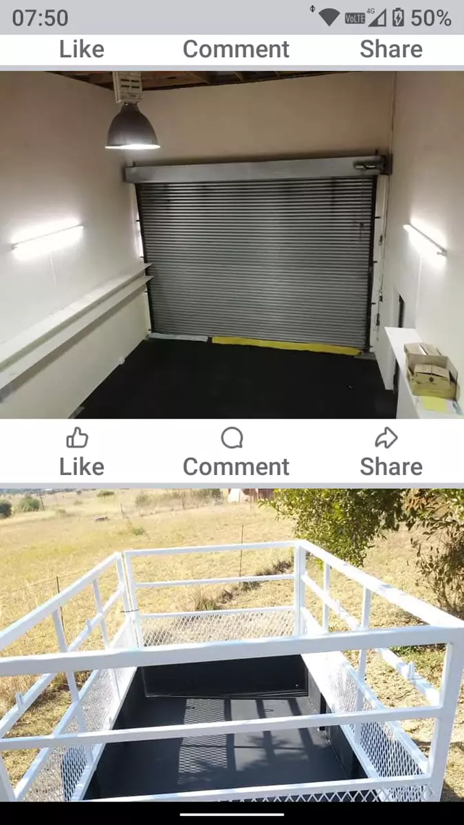 Workshop interior and outdoor metal trailer structure